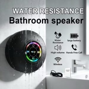 Wodoodporny głośnik Bluetooth z przyssawką – LED, USB