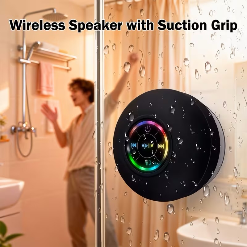 Wodoodporny głośnik Bluetooth z przyssawką – LED, USB - obrazek 2