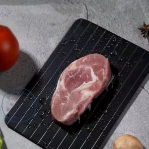 Taca do rozmrażania mięsa szybkie rozmrażanie deska do mięsa ryb bez prądu czarna