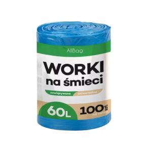 Worki na śmieci 60L 100 szt zapachowe mocne wytrzymałe niebieskie do kosza