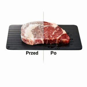 Taca do rozmrażania mięsa szybkie rozmrażanie deska do mięsa ryb bez prądu czarna